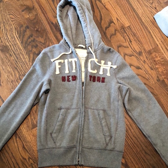 Abercrombie and Fitch grey zip up hoodie